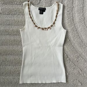 Unbranded Women's White and Cream Vest